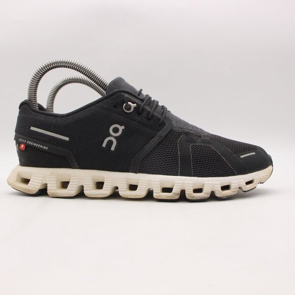 On Running Shoes - On Running Cloud 5 Road Running Shoes Women's 6.5 Black Casual Sneakers Lace Up